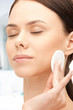 beautiful woman with cotton pad