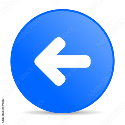 Illustration: arrow left blue circle web glossy icon arrow left blue circle web glossy icon
