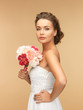 woman with bouquet of flowers