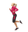 sporty woman running or jumping