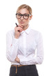 Attractive businesswoman with a pen