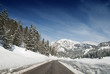 Snow on the Dolomites Mountains, Italy