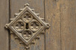 Old metal medieval door background