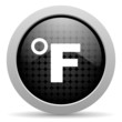 fahrenheit black circle web glossy icon