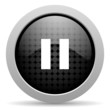pause black circle web glossy icon