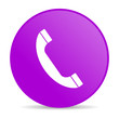 phone violet circle web glossy icon
