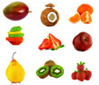 fruit mix isolated on white background