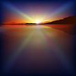 abstract background with sunrise and mountains
