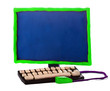 Plasticine handmade computer on a white background