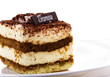 Delicious tiramisu dessert with cacao powder on top