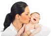 Mother kissing baby boy