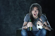 Photo: Watching soccer on tv Watching soccer on tv