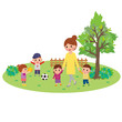 外あそびをする子ども