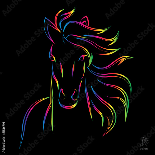 Vector: Vector image of an horse on black background Vector image of an horse on black background