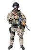 Special Forces soldier assault rifle AK-47, isolated on white Special Forces soldier assault rifle AK-47, isolated on white