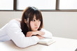 asian school girl in high school