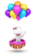 3d white people baby girl flying