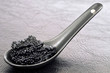 Une cuiller d'oeufs de lump noirs
