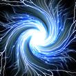 Digital backgroundElectric flash of lightning on a blue backgrou