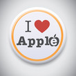 I Love Apple -Vector button badge