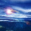 illustration of space with multiple stars