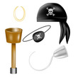Set of pirate items. Vector illustration