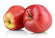 Photo: Two red apple fruits isolated on white with clipping path Two red apple fruits isolated on white with clipping path