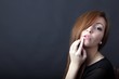 young beautiful woman and hair