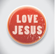 Love Jesus - Vectore Button Badge