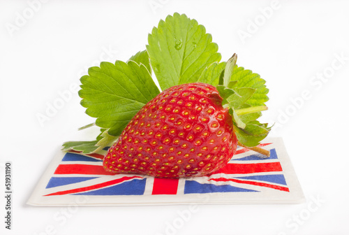 Photo: Strawberry british flag summer. Strawberry british flag summer.