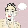 Vector: vintage pop art girl vintage pop art girl