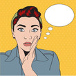 Vector: vintage pop art girl vintage pop art girl