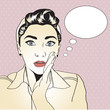 Vector: vintage pop art girl vintage pop art girl