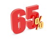 65 Percent off - red symbol