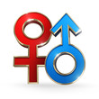 gender female and male symbol - clipping path
