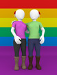 lesbian couple front view