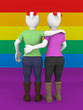 lesbian couple rear view