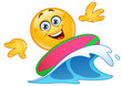 Surfing emoticon