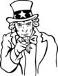 Illustration: Uncle Sam Line Drawing Uncle Sam Line Drawing