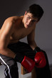 Young male kickboxer
