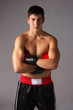 Young male kickboxer