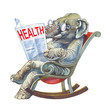 Elephant reading the newspaper