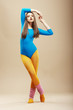 Fitness. Svelte Woman in Sport Clothes and Uppers. Wellness