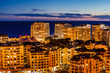 Aerial View on Illuminated Fontvieille and Monaco Harbor, French