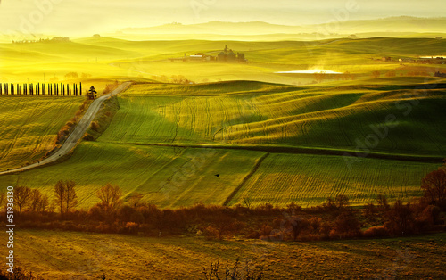 Photo: morning on countryside in Tuscany morning on countryside in Tuscany