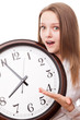 The girl with the clock