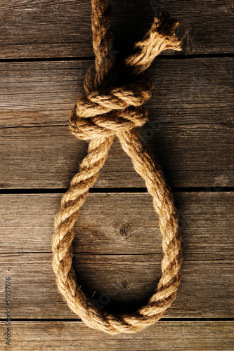 Photo: Rope noose with knot Rope noose with knot