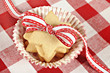 Star shaped cookies with red ribbon