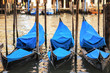 gondolas at sunset