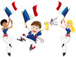 France Sport Fan with Flag and Horn